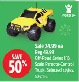 Canadian Tire Off-Road Series 1:16 Scale Remote-Control Truck offer