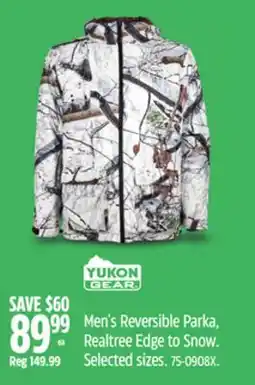 Canadian Tire Yukon Men's Reversible Parka, Realtree Edge to Snow offer