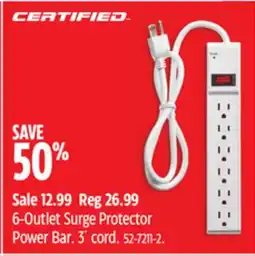 Canadian Tire 6-Outlet Surge Protector Power Bar offer