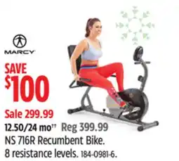 Canadian Tire Marcy NS 716R Recumbent Bike. 8 resistance levels offer