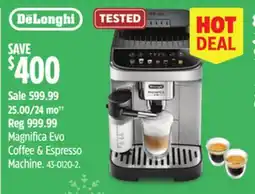 Canadian Tire De'Longhi Magnifica Evo Coffee & Espresso Machine offer