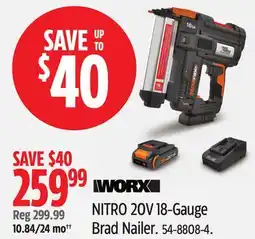Canadian Tire NITRO 20V 18-Gauge Brad Nailer offer