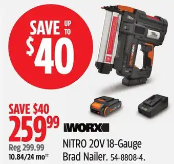Canadian Tire NITRO 20V 18-Gauge Brad Nailer offer