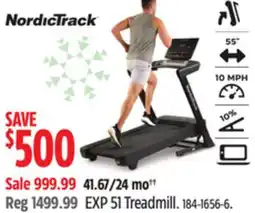 Canadian Tire NordicTrack EXP 51 Treadmill offer
