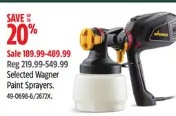 Canadian Tire Selected Wagner Paint Sprayers offer