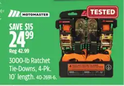 Canadian Tire MOTOMASTER 3000-lb Ratchet Tie-Downs offer