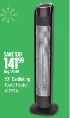 Canadian Tire NOMA 30˝ Oscillating Tower Heater offer