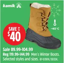 Canadian Tire Kamik Men's Winter Boots offer