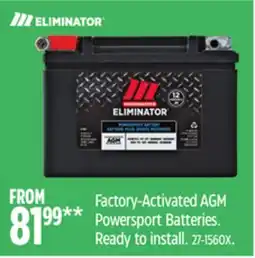 Canadian Tire Factory-Activated AGM Powersport Batteries offer