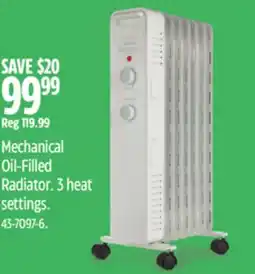 Canadian Tire NOMA Mechanical Oil-Filled Radiator. 3 heat settings offer