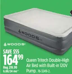 Canadian Tire Woods Queen Tritech Double-High Air Bed with Built-in 120V Pump offer