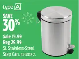 Canadian Tire 5L Stainless-Steel Step Can offer