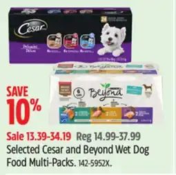 Canadian Tire Selected Cesar and Beyond Wet Dog Food Multi-Packs offer