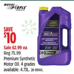 Canadian Tire Premium Synthetic Motor Oil offer