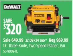Canadian Tire 13˝ Three-Knife, Two Speed Planer offer