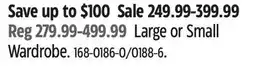 Canadian Tire CANVAS Large or Small Wardrobe offer