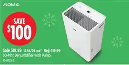Canadian Tire NOMA 50-Pint Dehumidifier with Pump offer
