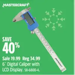 Canadian Tire Mastercraft 6˝ Digital Caliper with LCD Display offer