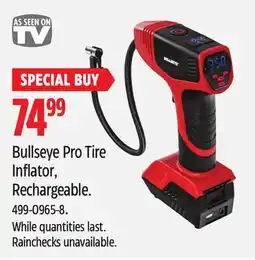 Canadian Tire Bullseye Pro Tire Inflator, Rechargeable offer