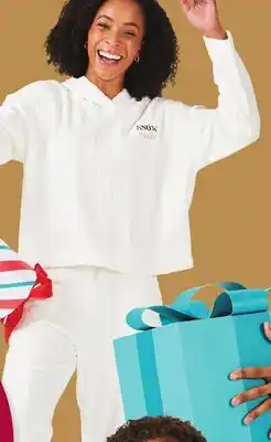 Giant Tiger Women's 2 piece plush hooded PJ set offer