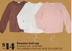 Giant Tiger Sweater knit top offer