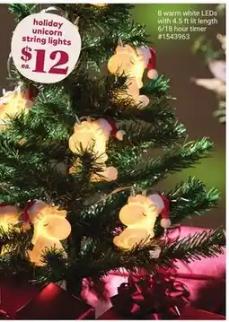 Giant Tiger holiday unicorn string lights offer