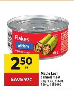 Giant Tiger Maple Leaf canned meat offer