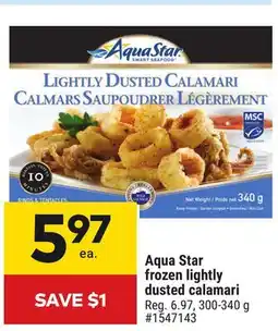 Giant Tiger Aqua Star frozen lightly dusted calamari offer