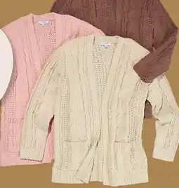 Giant Tiger Cable chenille cardigan offer