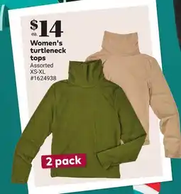 Giant Tiger Women's turtleneck tops offer