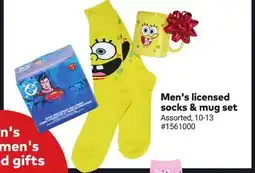 Giant Tiger Men's licensed socks & mug set offer