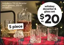 Giant Tiger Whiskey decanter & glass set offer