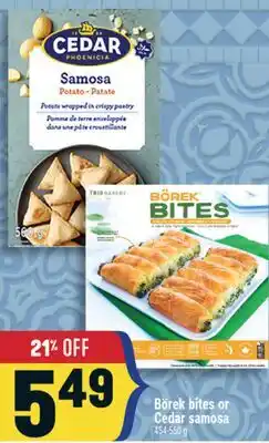 Marché Adonis Börek bites or Cedar samosa offer