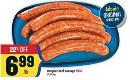 Marché Adonis Adonis merguez beef sausage Halal offer