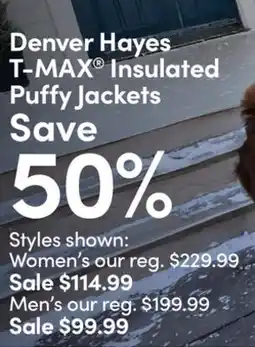 Mark's Denver Hayes T-MAX Insulated Puffy Jackets offer