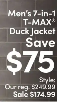 Mark's Men's 7-in-1 T-MAX Duck Jacket offer