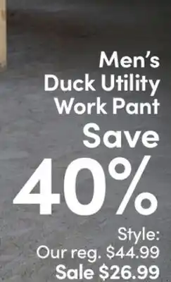 Mark's Aggressor Men's Duck Utility Work Pant offer