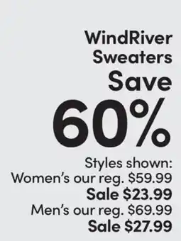 Mark's WindRiver Sweaters offer