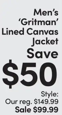 Mark's Men's' Gritman' Lined Canvas Jacket offer