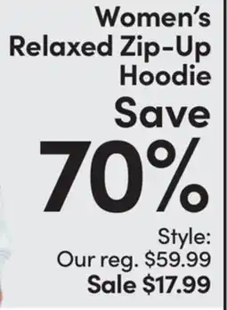 Mark's Women's Relaxed Zip-Up Hoodie offer