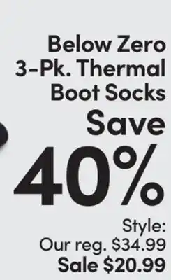 Mark's Below Zero 3-Pk. Thermal Boot Socks offer
