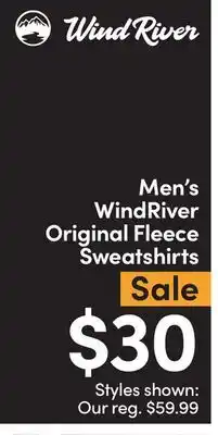 Mark's Men's WindRiver Original Fleece Sweatshirts offer