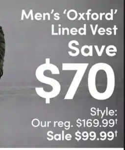 Mark's Men's'Oxford' Lined Vest offer