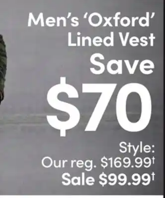 Mark's Men's'Oxford' Lined Vest offer