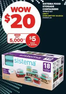 Real Canadian Superstore SISTEMA FOOD STORAGE CONTAINERS, 18 PIECE SET offer
