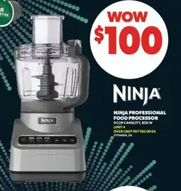 Real Canadian Superstore NINJA PROFESSIONAL FOOD PROCESSOR, 9 CUP CAPACITY, 850 W offer