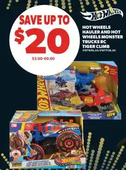Real Canadian Superstore HOT WHEELS HAULER AND HOT WHEELS MONSTER TRUCKS RC TIGER CLIMB offer