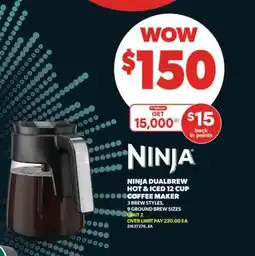 Real Canadian Superstore NINJA DUALBREW HOT & ICED 12 CUP COFFEE MAKER 3 BREW STYLES, 9 GROUND BREW SIZES offer