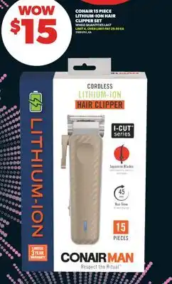 Real Canadian Superstore CONAIR 15 PIECE LITHIUM-ION HAIR CLIPPER SET offer
