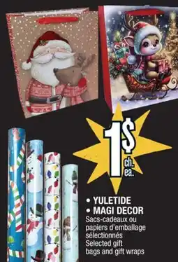 Jean Coutu YULETIDE or MAGI DECOR Selected gift bagsand gift wraps offer